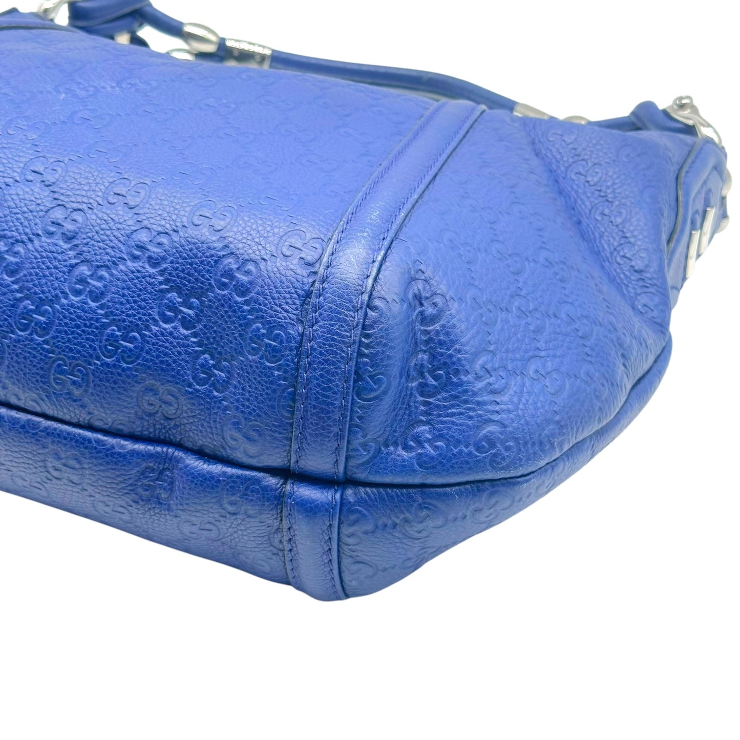 Gucci Royal Blue Guccissima Embossed Monogram Hobo Bag