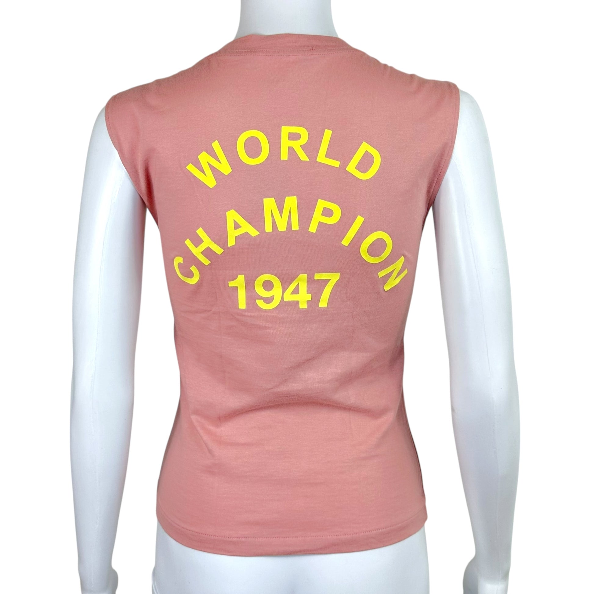 Christian Dior Pink Yellow J'Adore Logo Tank Top