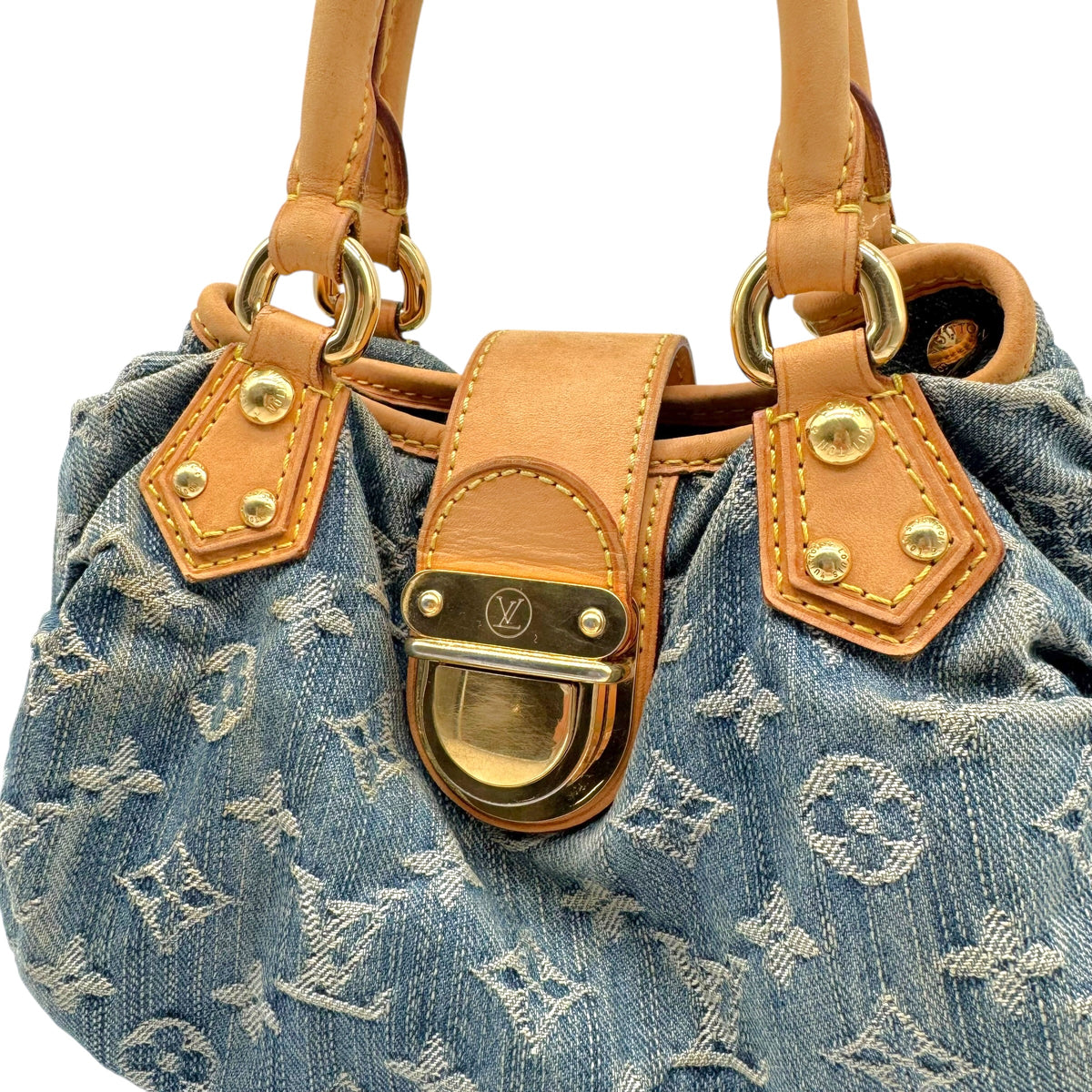 Louis Vuitton Mini Pleaty Handbag Blue Denim