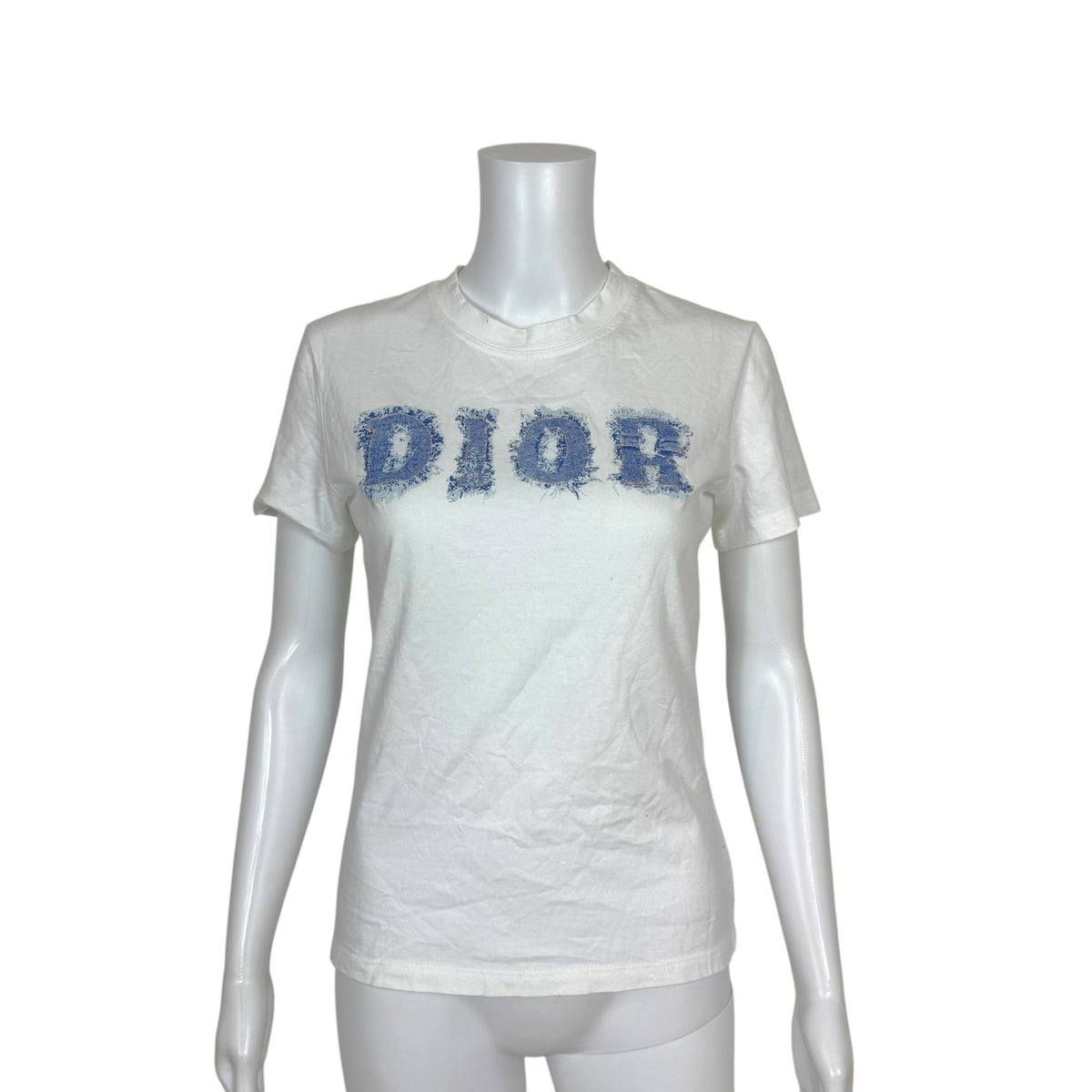 Christian Dior S/S 2002 White Denim Logo T-Shirt