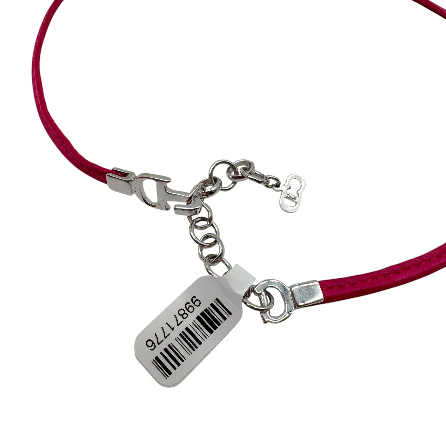 Christian Dior Pink Leather Bow Choker Necklace