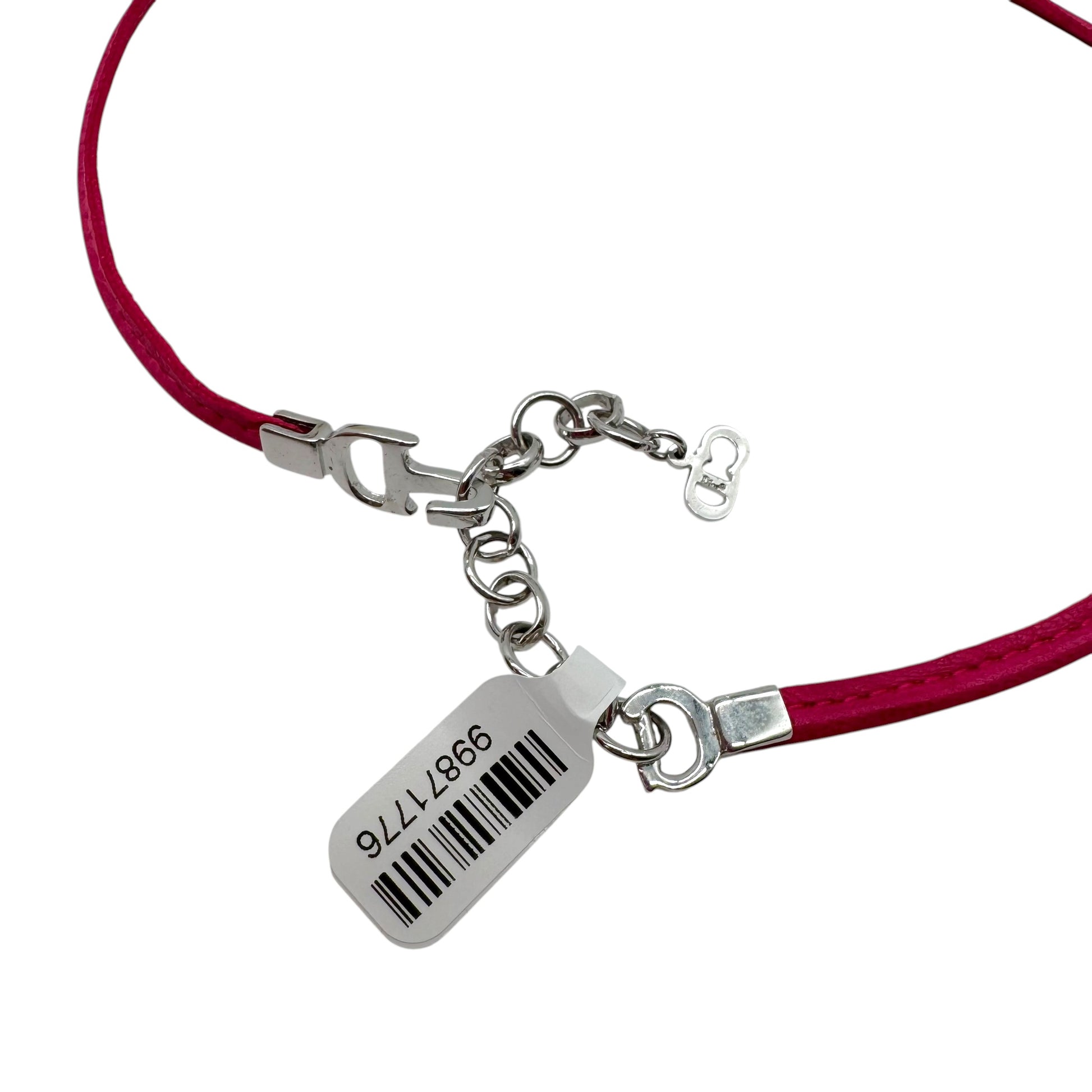 Christian Dior Pink Leather Bow Choker Necklace
