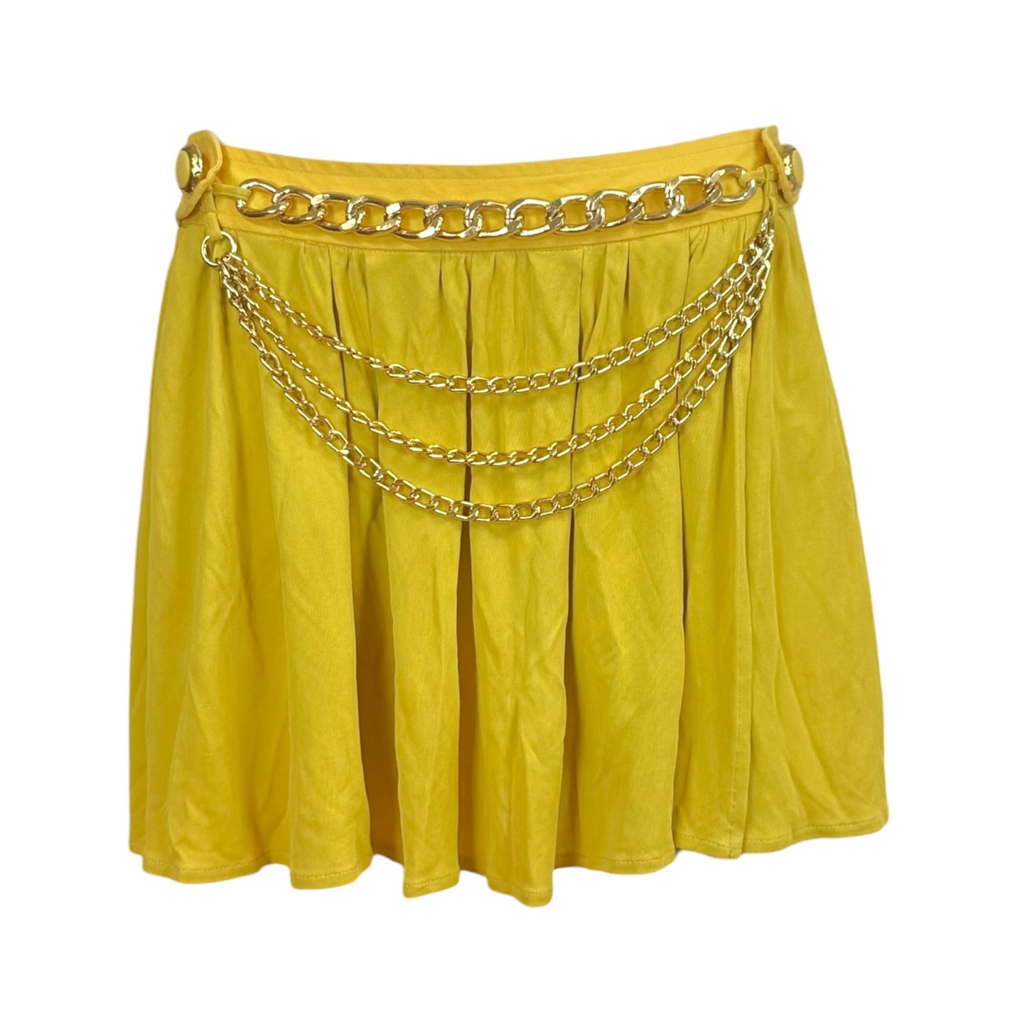 D&G Dolce & Gabbana Yellow Chain Embellished Mini Skirt