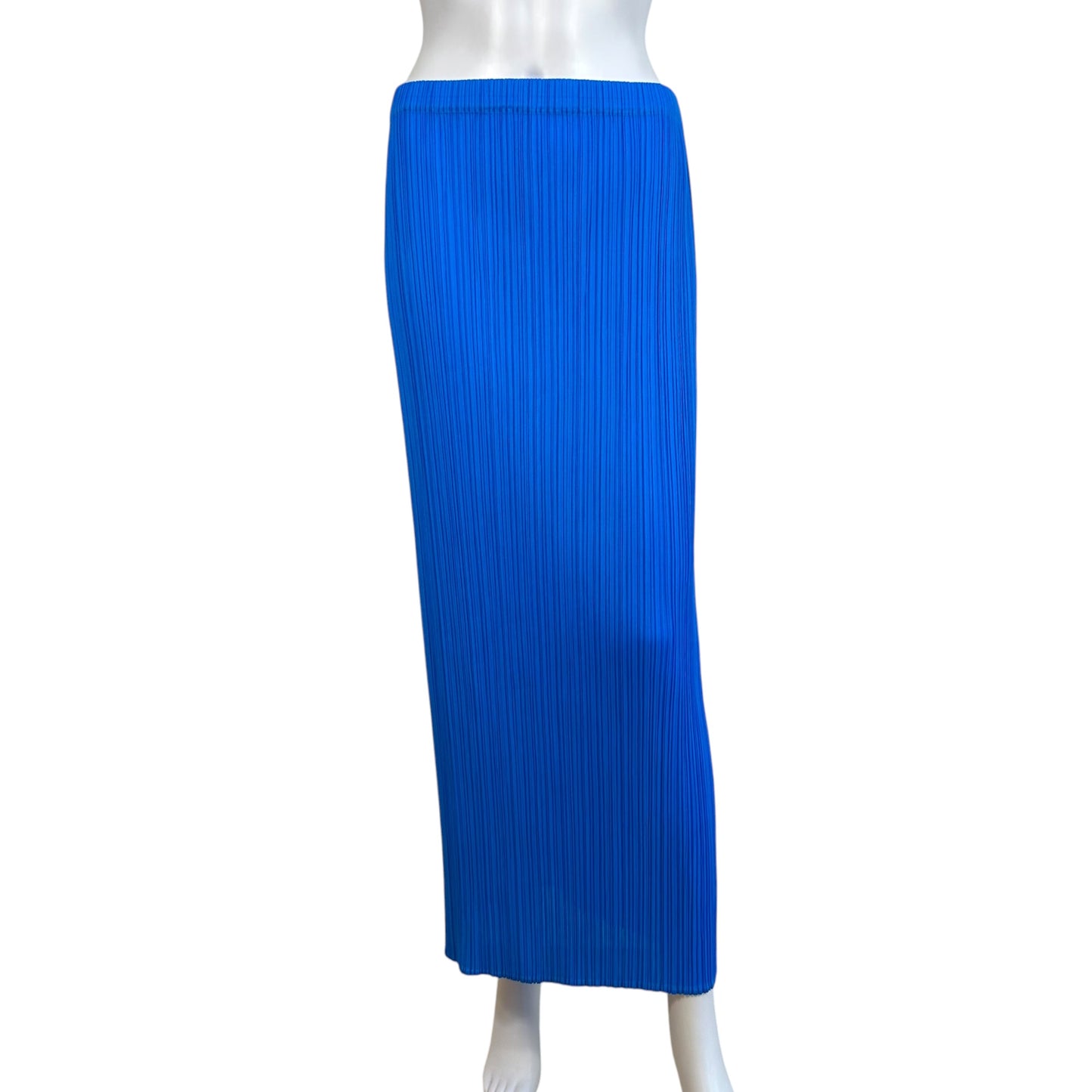 Issey Miyake Pleats Please Cobalt Blue Pleated Maxi Skirt