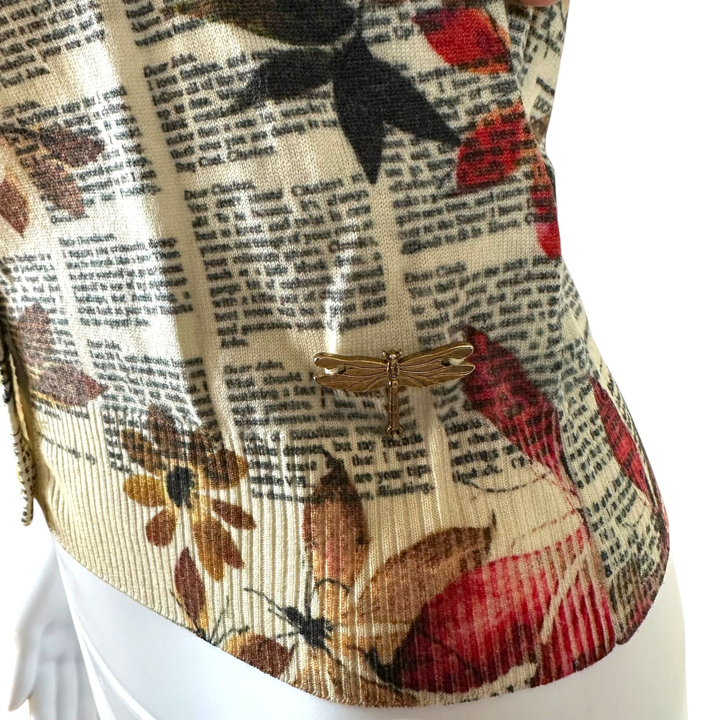 John Galliano Newsprint & Floral Cardigan