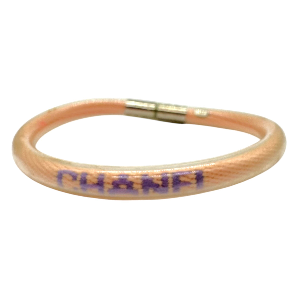 Chanel Cord Bracelet Light Pink Purple Rubber Coated