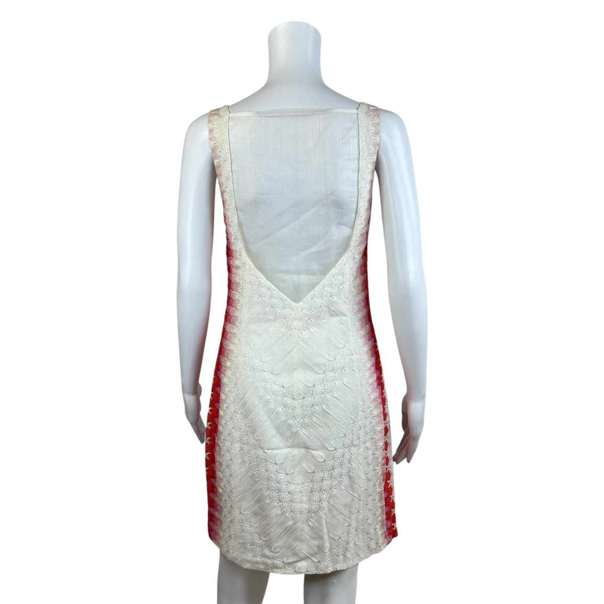 Missoni White Pink Chevron Knit Mini Dress