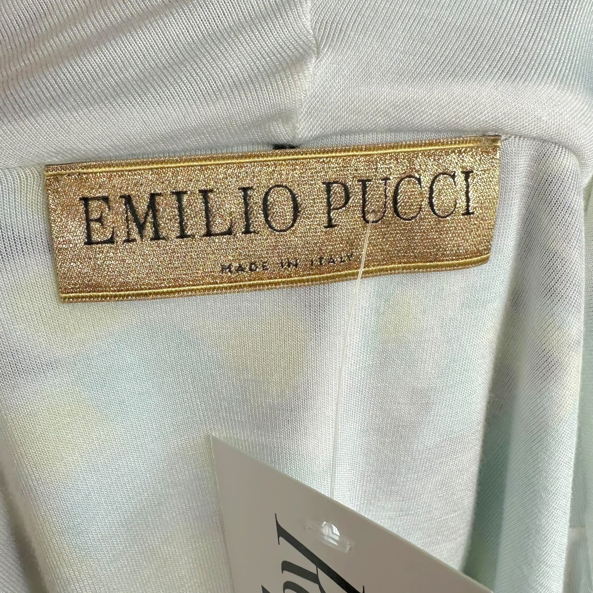 Emilio Pucci Cropped Zip-Up Hoodie Blue Green Velour