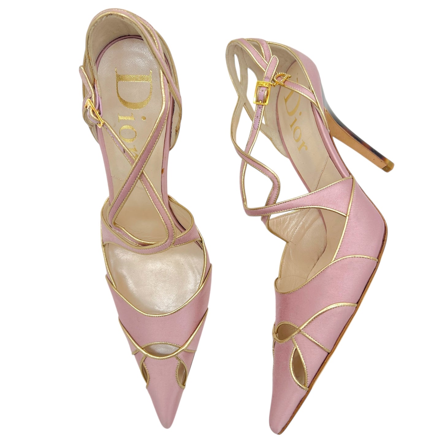 Christian Dior Pink Silk Pointed Toe Heels - Outfit Repeater