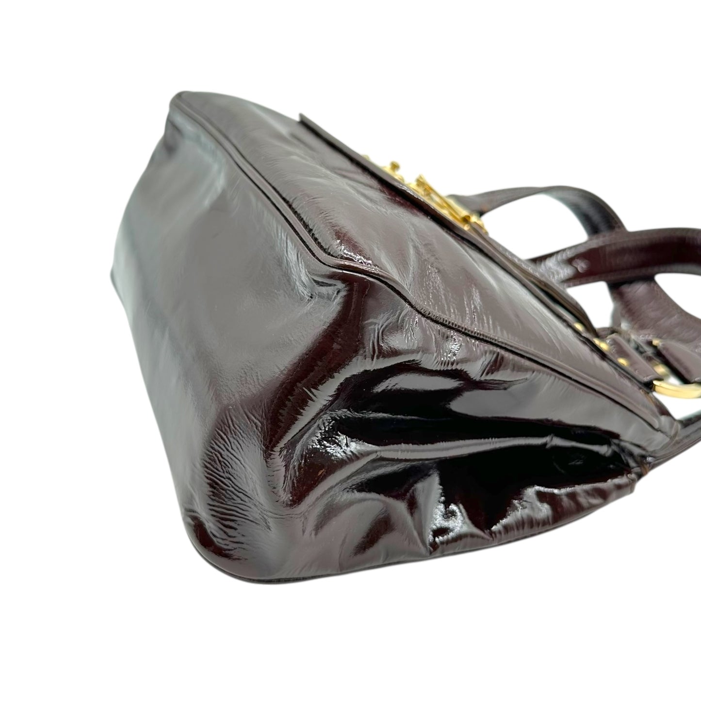 Louis Vuitton Burgundy & Ivory Patent Leather Bicolor Cruise Sac Bag