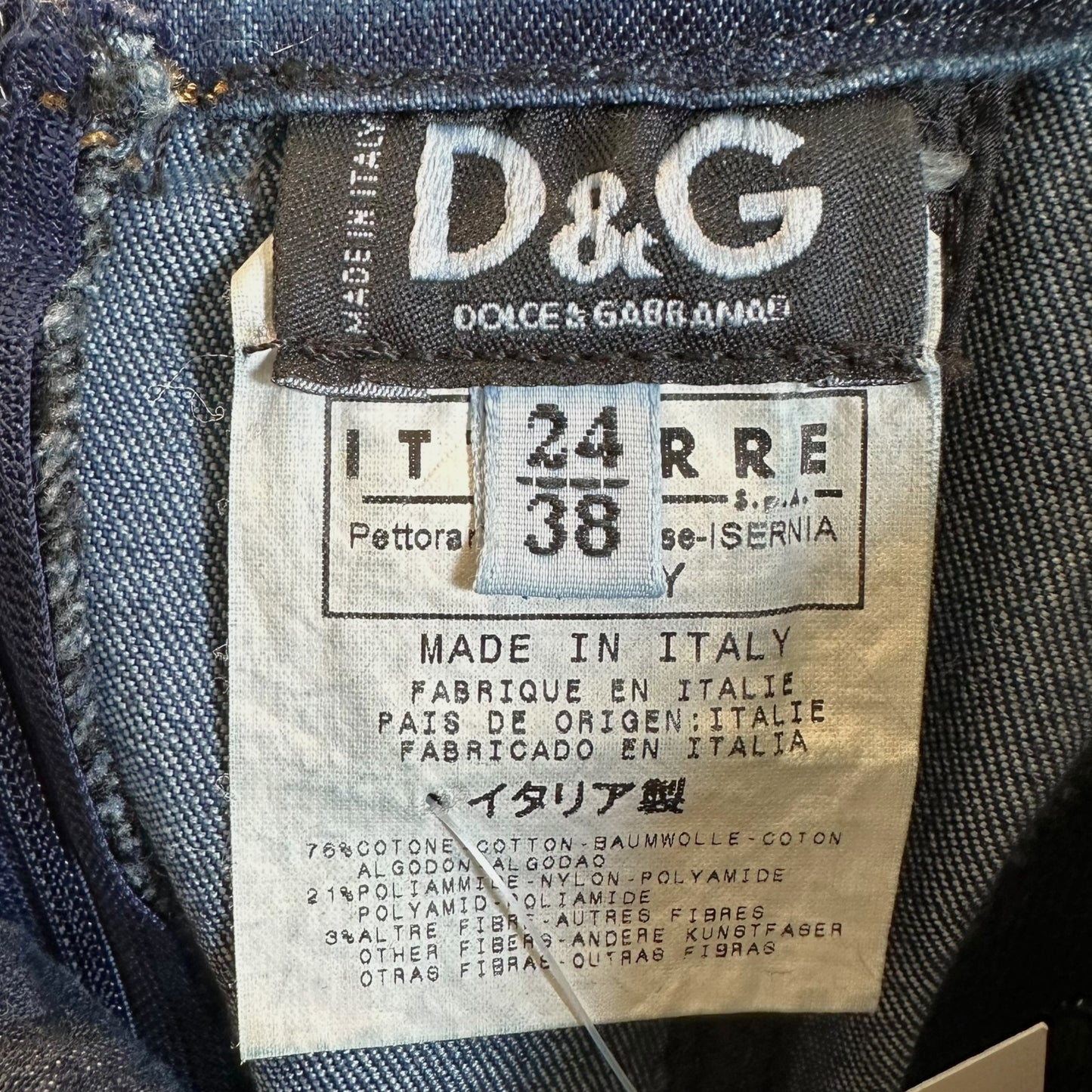 D&G Dolce & Gabbana Denim Lace Up Midi Dress