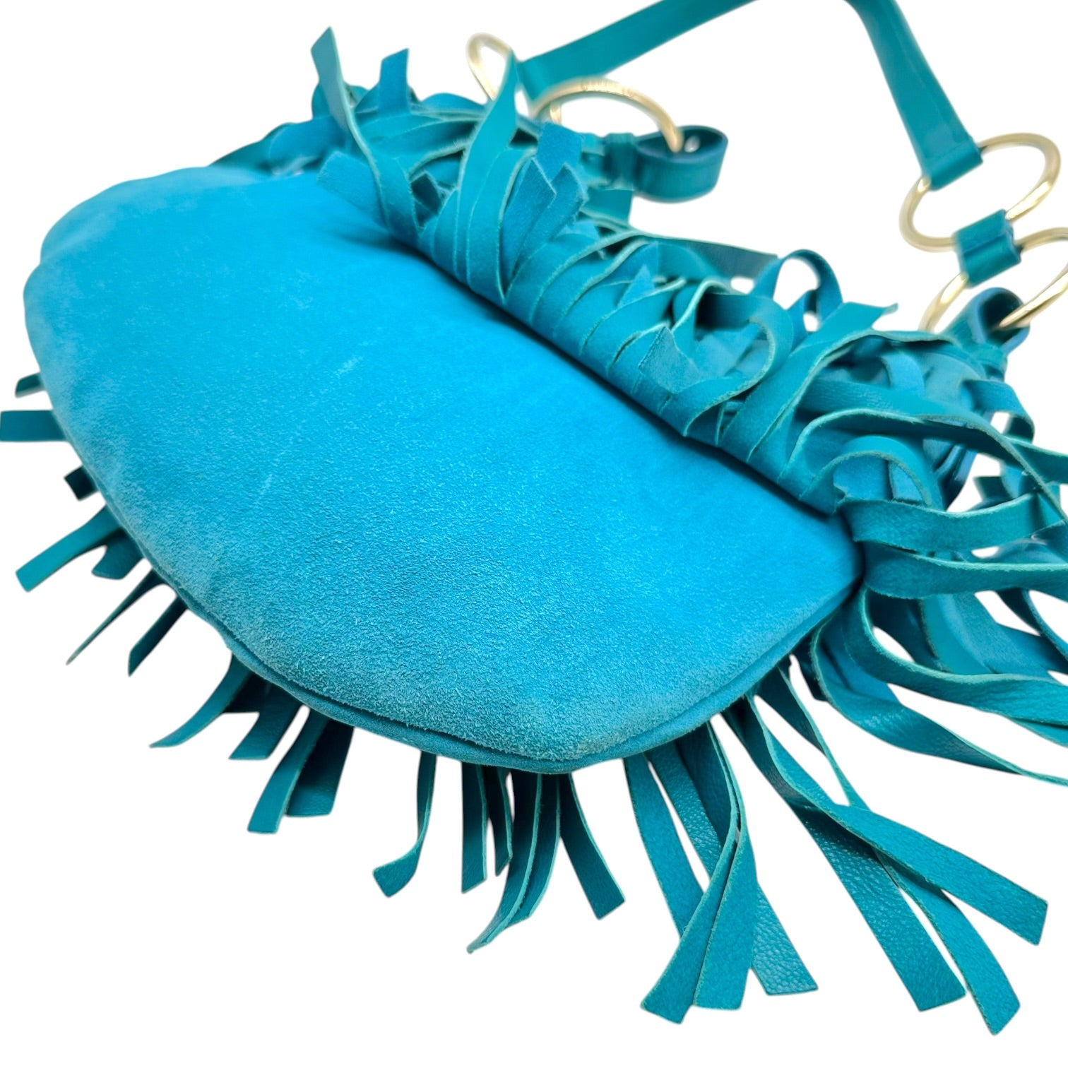 Yves Saint Laurent Turquoise Fringe Mini Bag