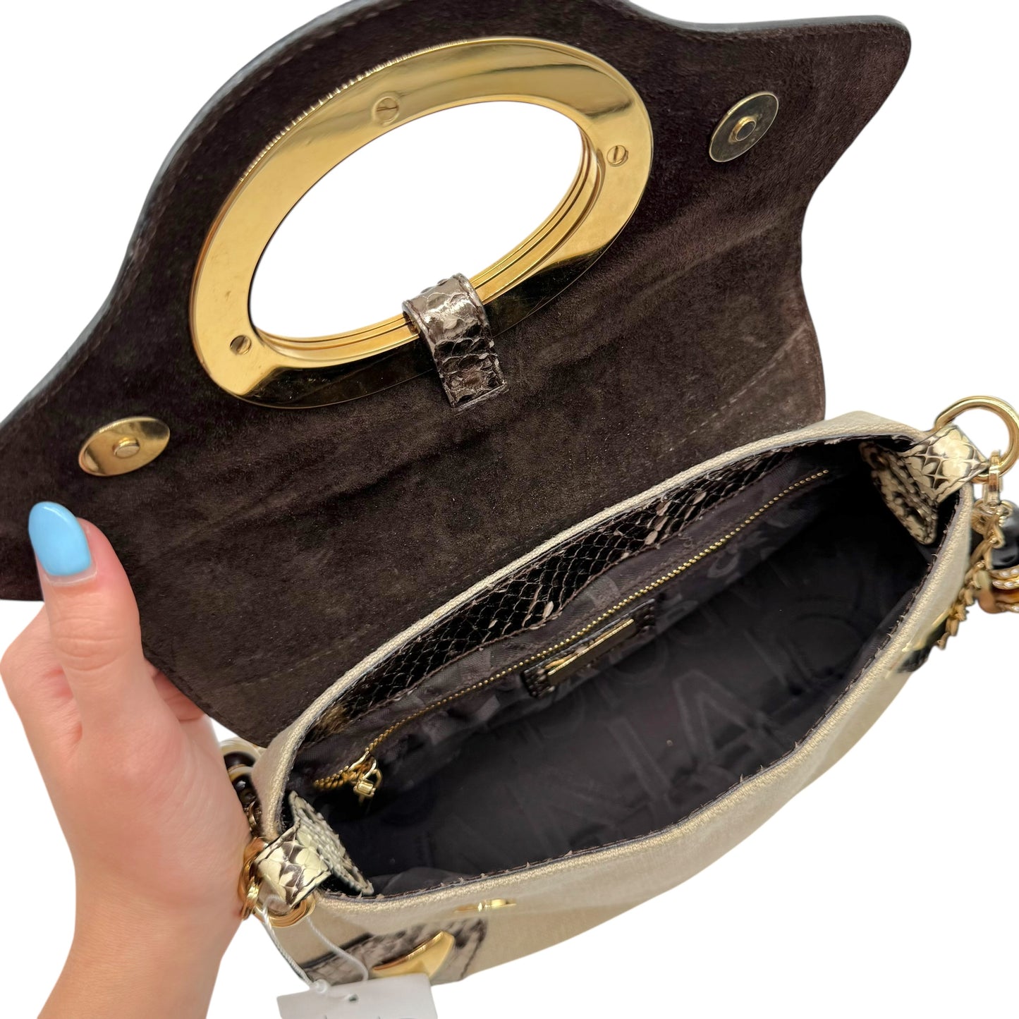 Dolce & Gabbana Python Beaded Shoulder Bag