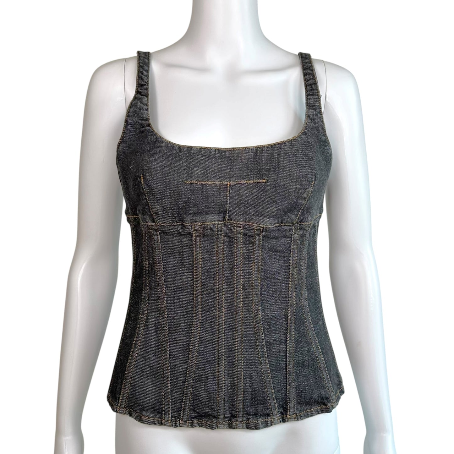 Dolce & Gabbana Dark Wash Denim Corset Top