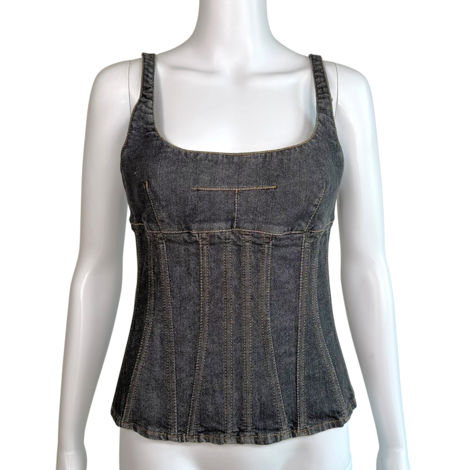 Dolce & Gabbana Dark Wash Denim Corset Top