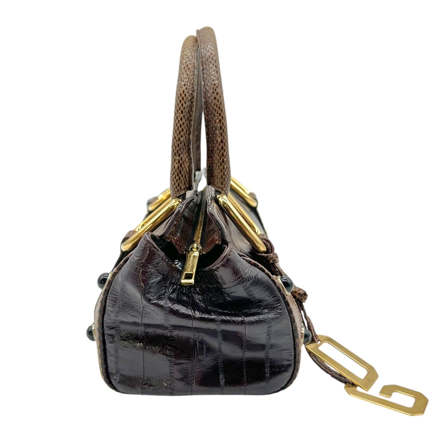 Dolce & Gabbana Brown Eel Skin & Snakeskin East-West Bag