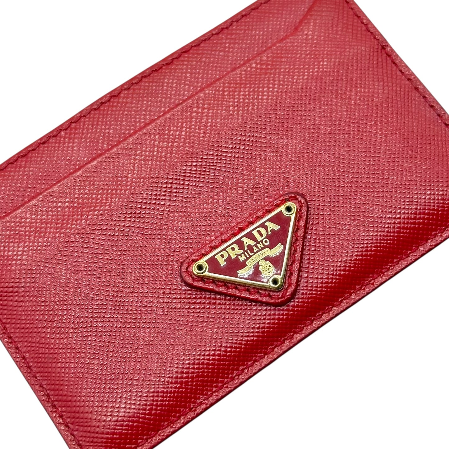 Prada Red Saffiano Leather Cardholder Wallet