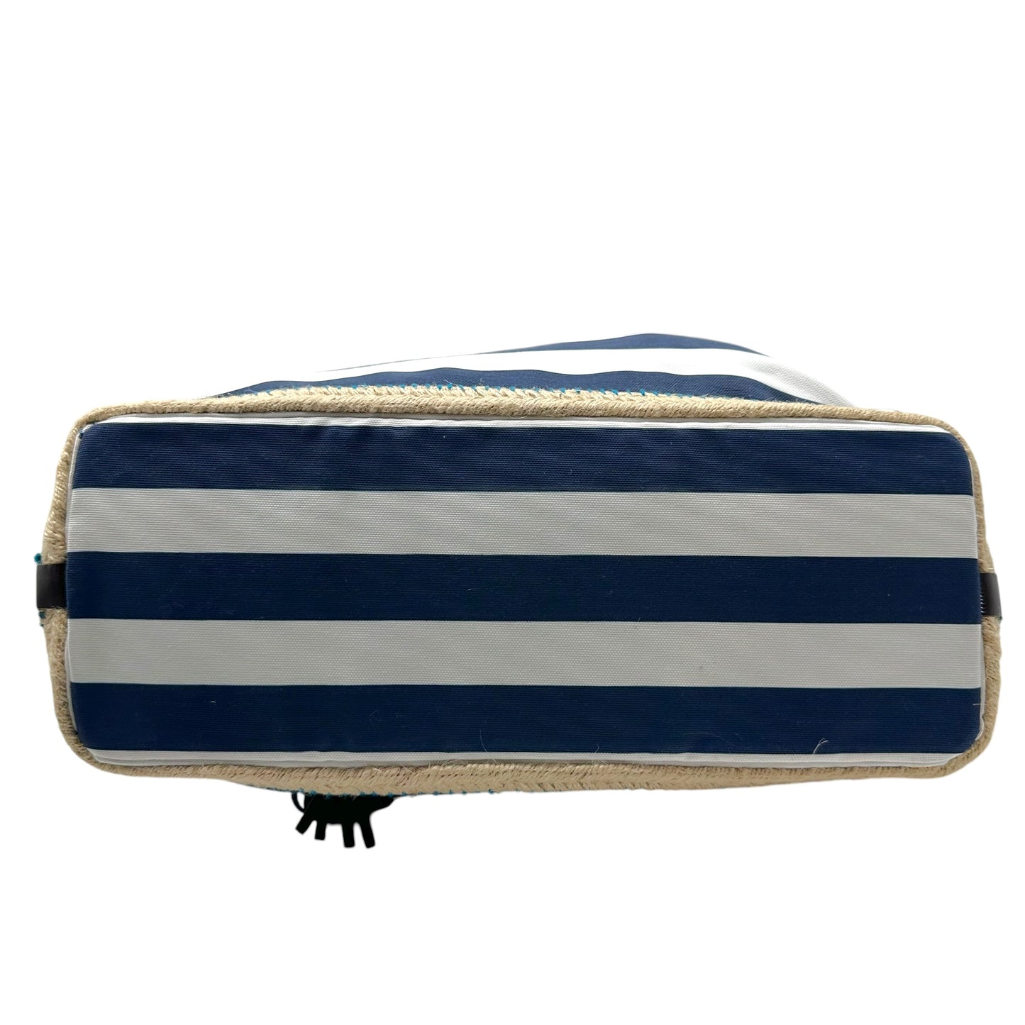 Dsquared2 Blue & White Striped Logo Beach Tote Bag