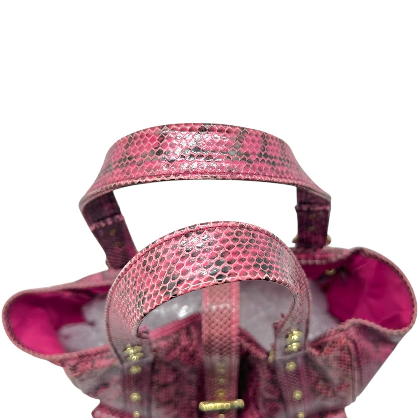 Mulberry Pink & Black Python Studded Roxanne Tote Bag