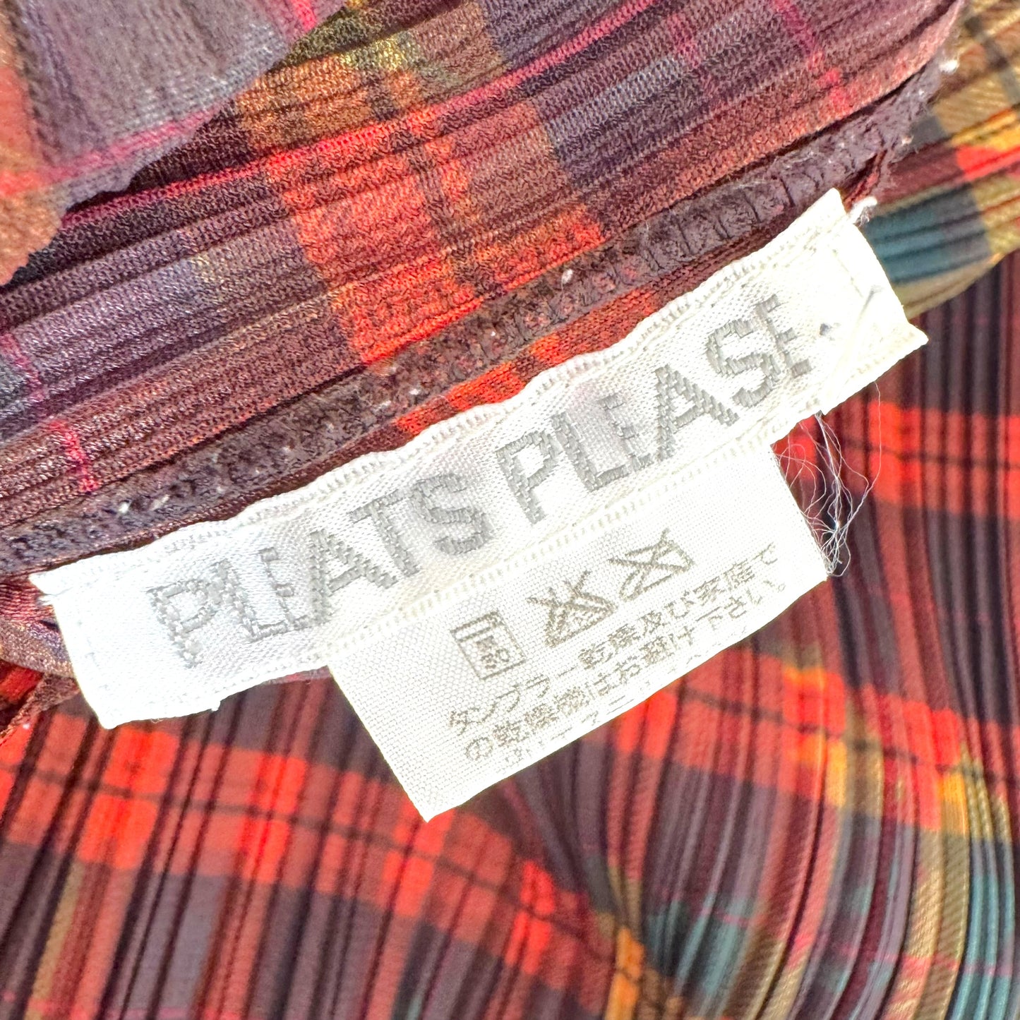 Issey Miyake Pleats Please Tartan Plaid Printed Maxi Dress Sz 2