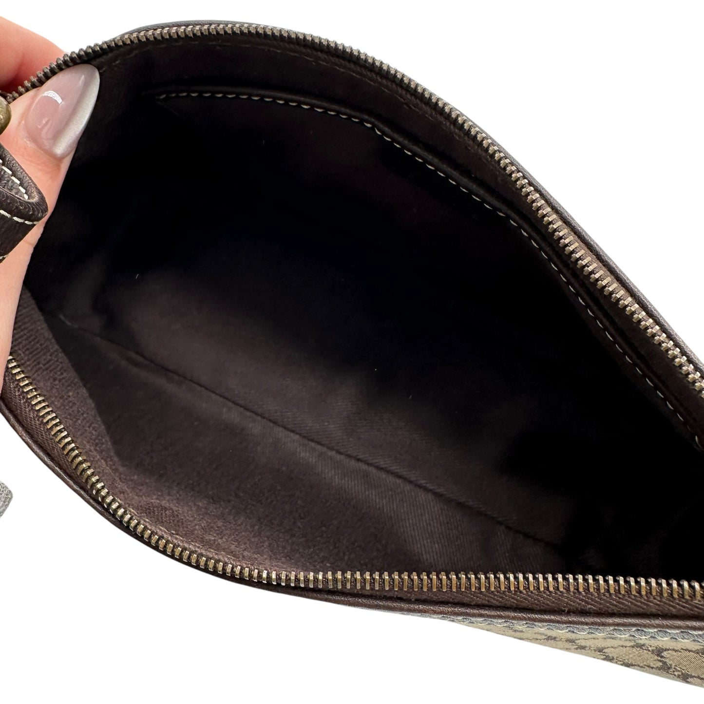 Celine Tan Triomphe Monogram Pochette Bag - Outfit Repeater