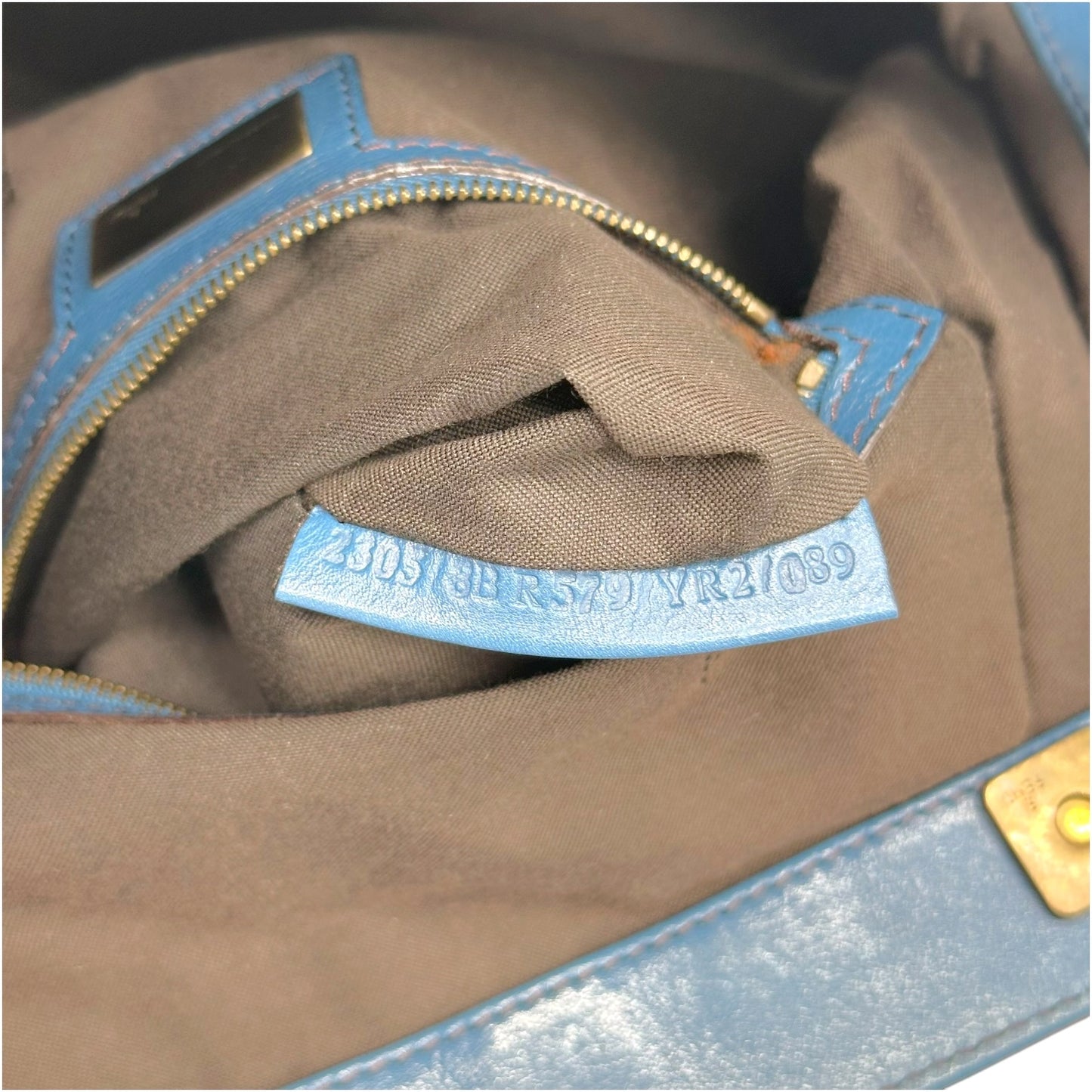Fendi Blue Leather Borsa Hobo Doctors Bag