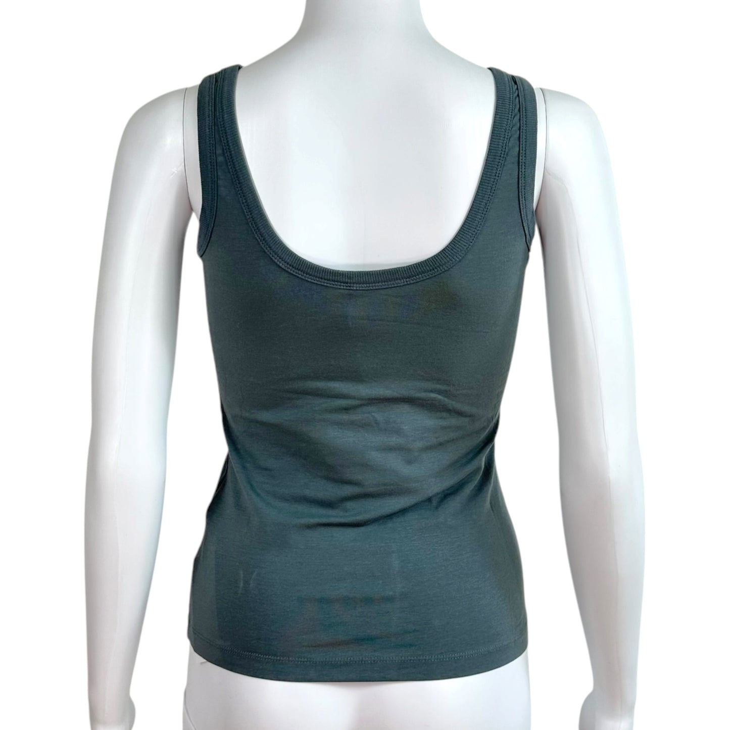 Galliano Gray Gold Glitter Logo Tank Top