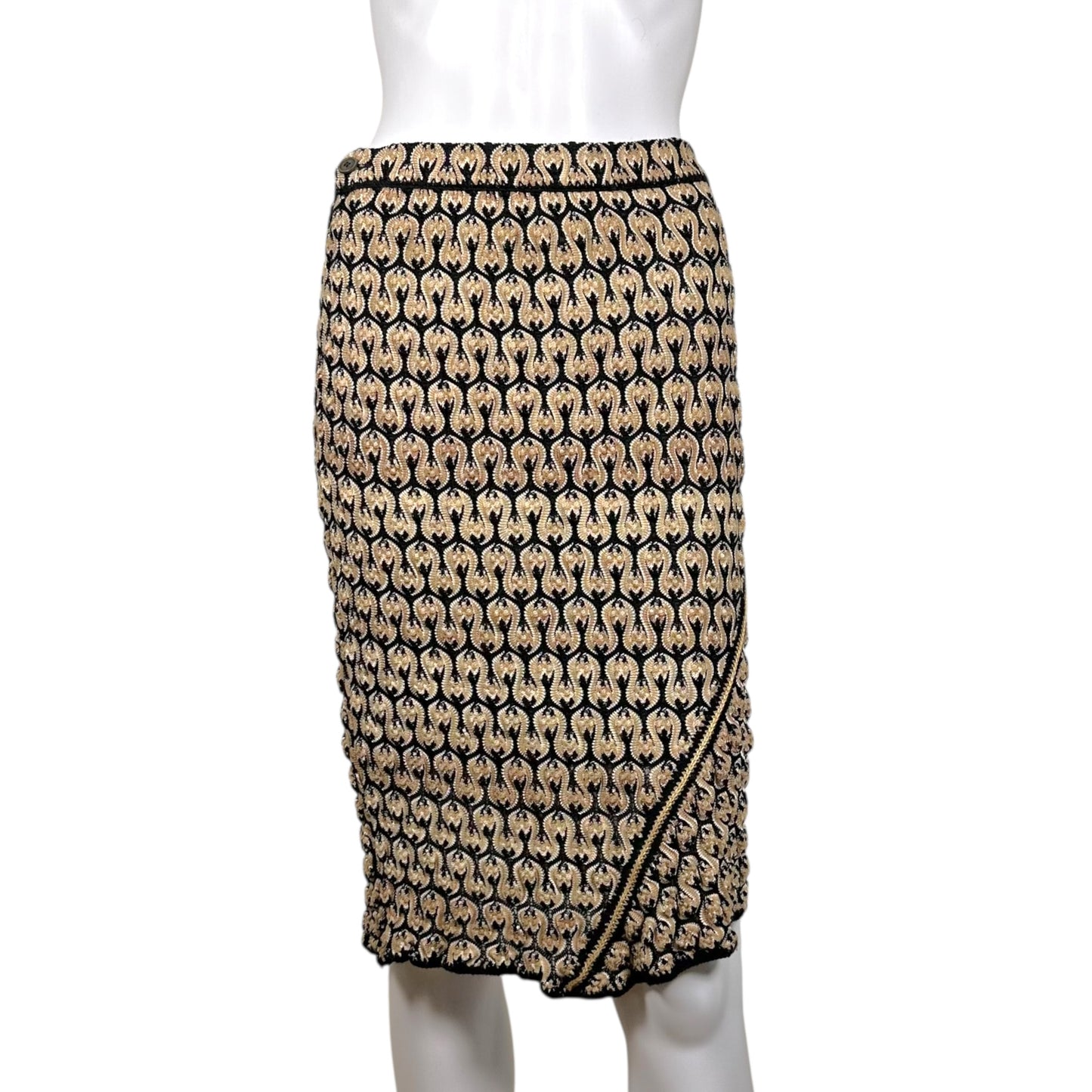 Missoni Black & Beige Knit Asymmetrical Top & Skirt Set