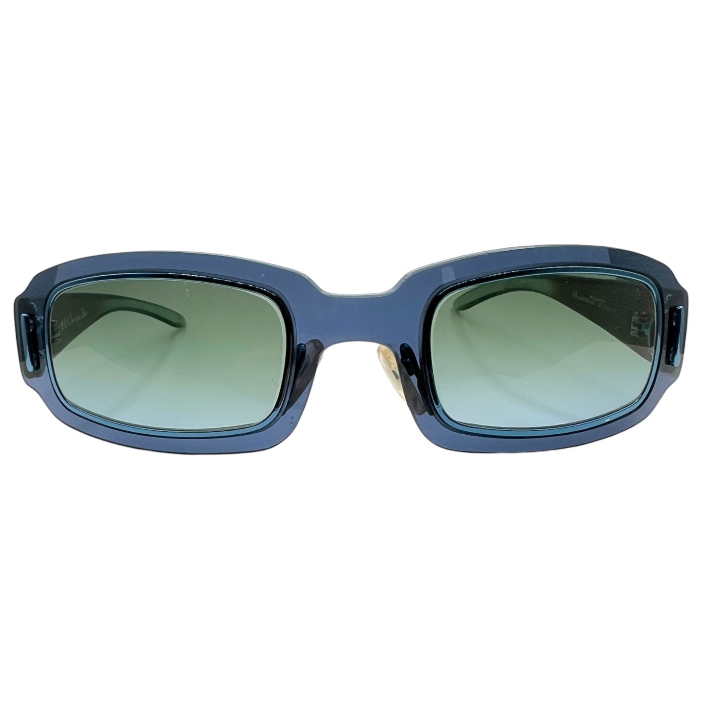 Christian Dior Working Girl Green & Blue Rectangle Sunglasses