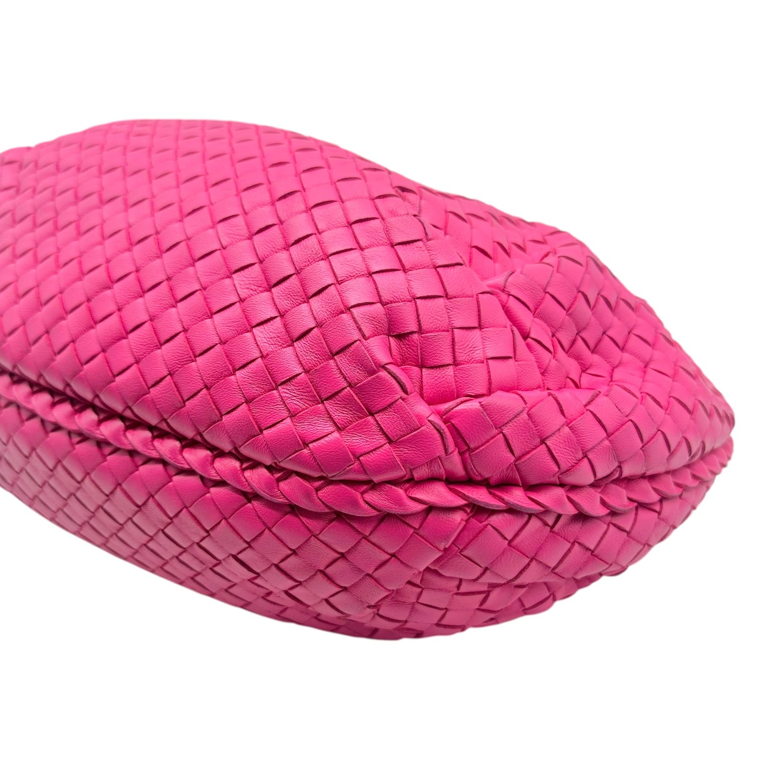 Bottega Veneta Hobo Bag Bright Pink Intrecciato Leather