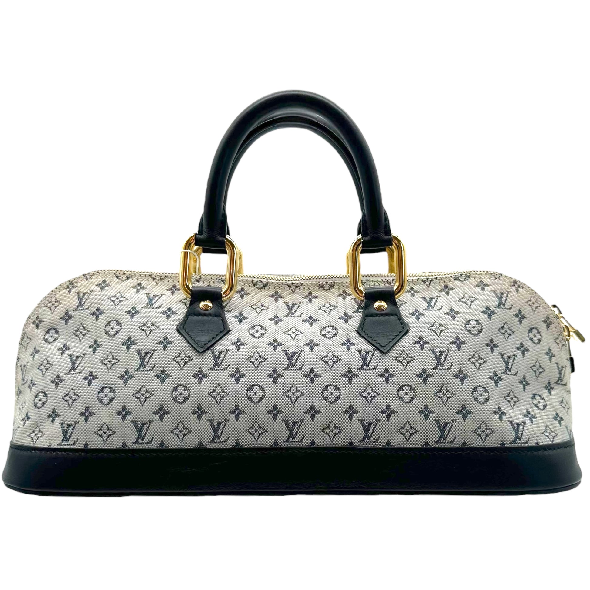 Louis Vuitton Navy Blue Lin Monogram East West Alma Bag - Outfit Repeater