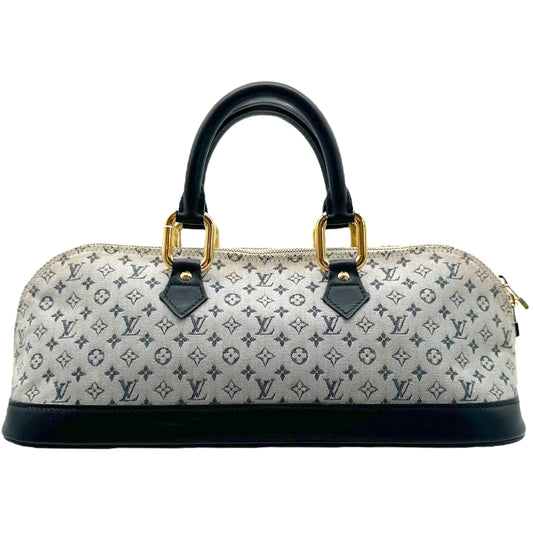 Louis Vuitton Navy Blue Lin Monogram East West Alma Bag - Outfit Repeater