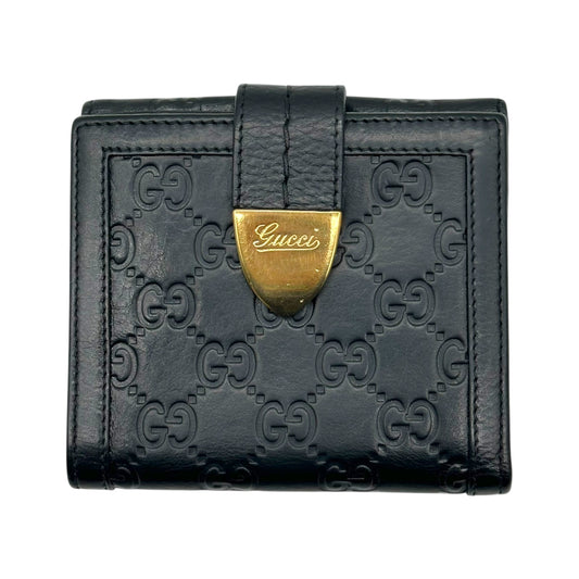 Gucci Black Guccissima Embossed Monogram Bi-Fold Wallet - Outfit Repeater