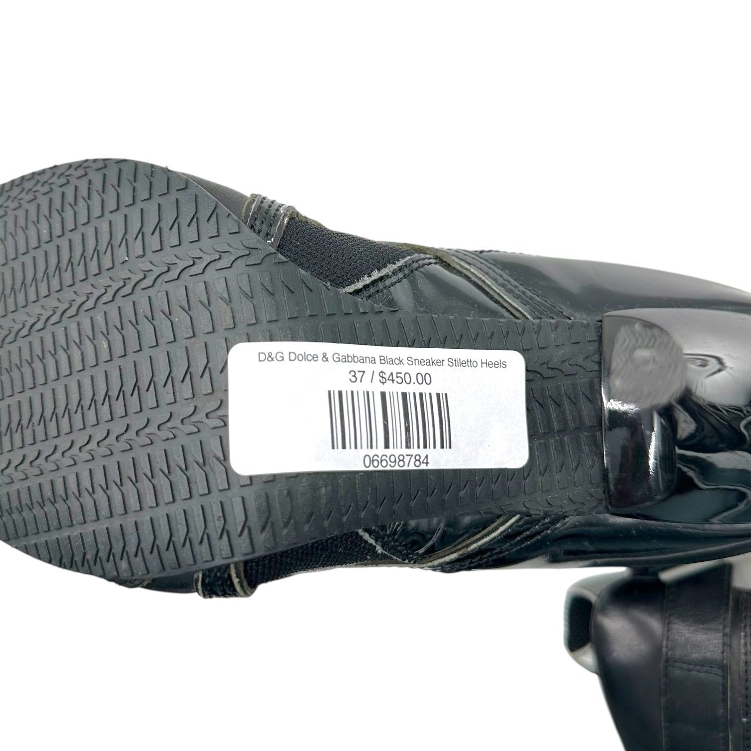 D&G Dolce & Gabbana Black Sneaker Stiletto Heels - Outfit Repeater