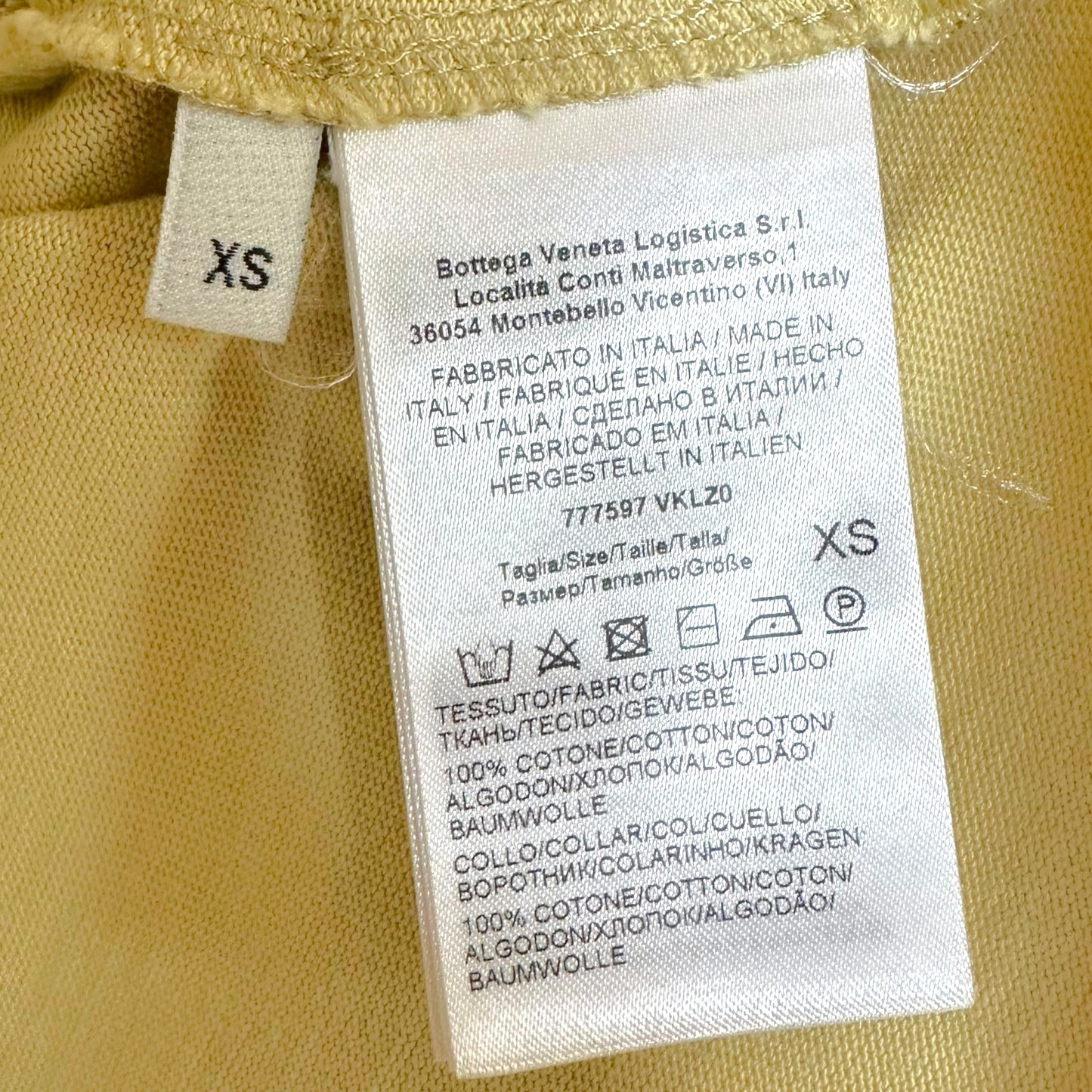 Bottega Veneta Butter Yellow / Tan Cropped T-Shirt