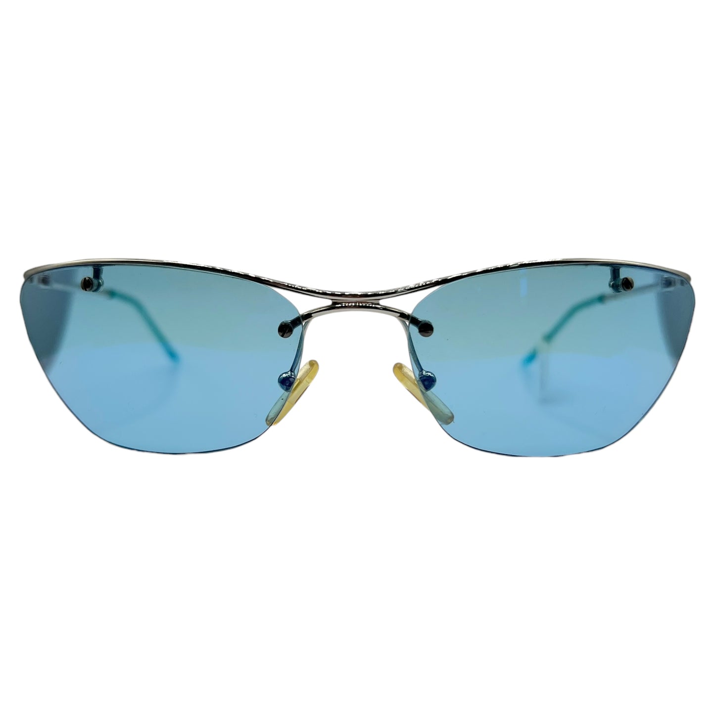 Christian Dior Blue & Silver Rimless DiorFlash Sunglasses w/ Case