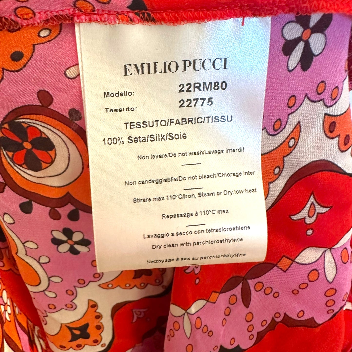 Emilio Pucci Pink & Red Floral Print Sheer Silk Mini Dress NEW