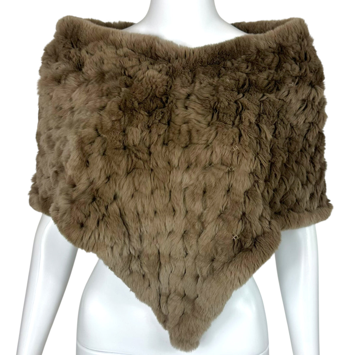 Armani Collezioni Gray Rabbit Fur Shawl