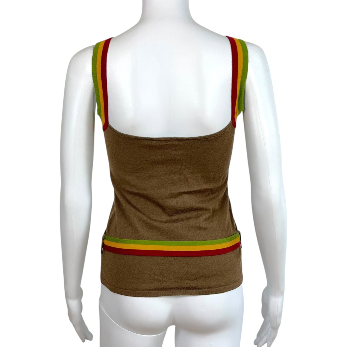 Christian Dior F/W 2004 Rasta Belted Cashmere & Wool Knit Tank