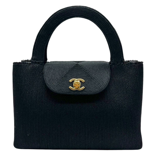 Chanel Black Woven Top Handle Kelly Bag 1997-99