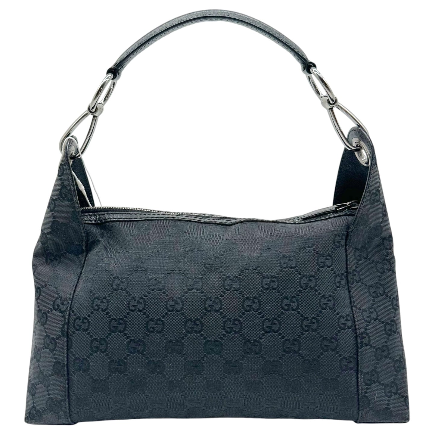 Gucci Black Canvas Monogram Shoulder Bag
