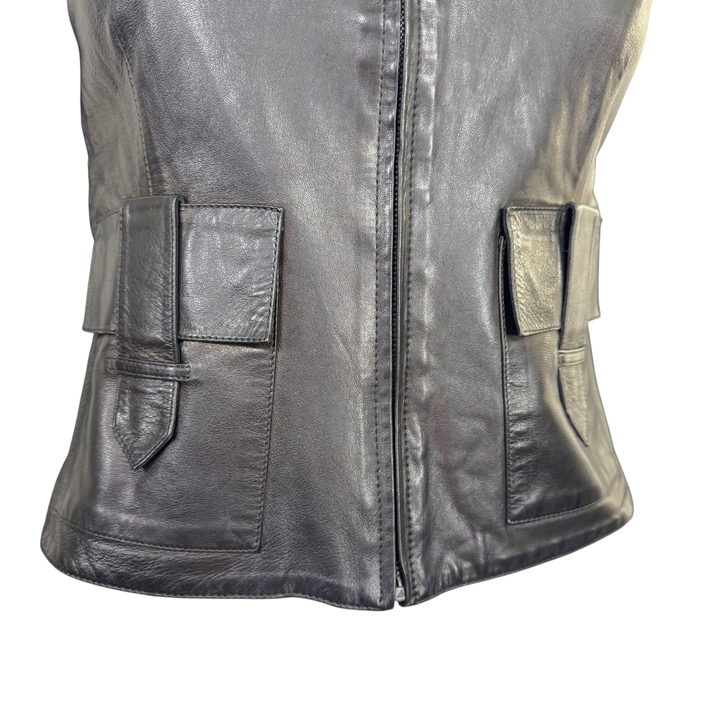 Gucci by Tom Ford 90's Black Cashmere & Leather Zip-Up Top - Outfit Repeater