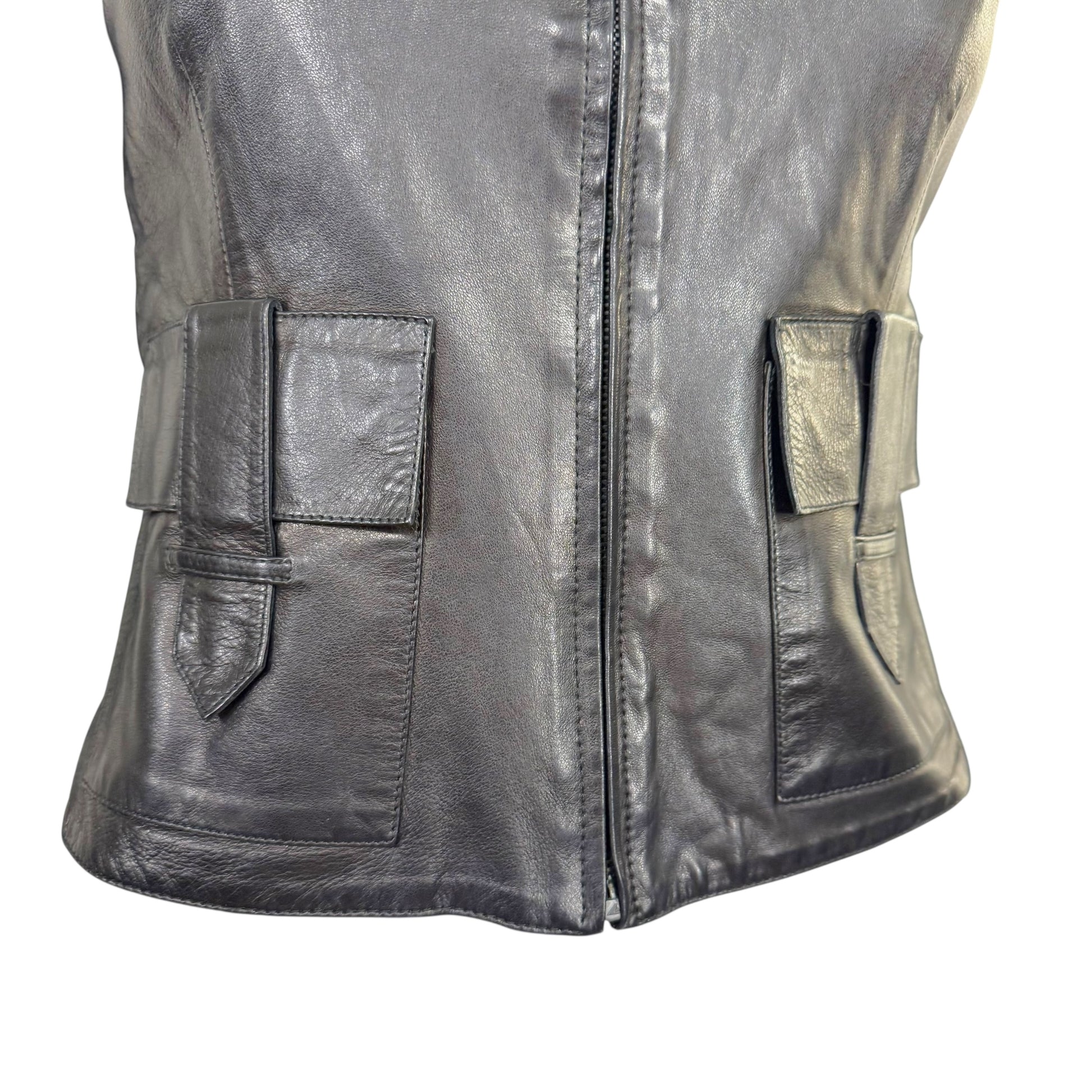 Gucci by Tom Ford 90's Black Cashmere & Leather Zip-Up Top - Outfit Repeater