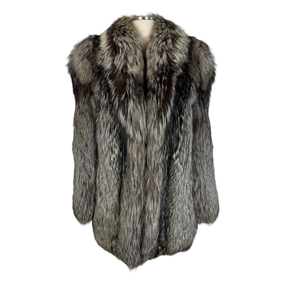 Saga Silver Fox Fur Mid-Length Coat