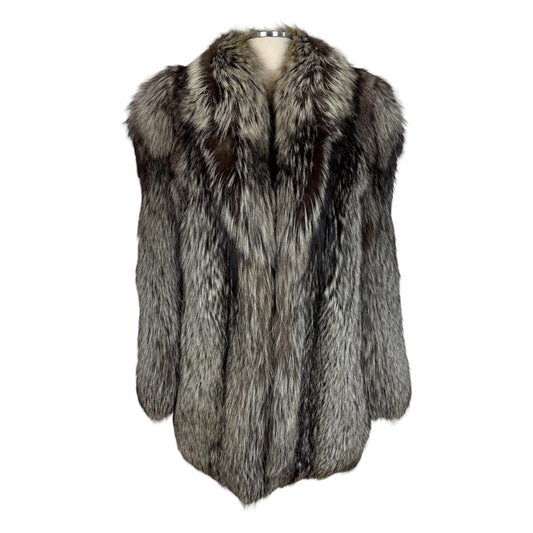 Saga Silver Fox Fur Mid-Length Coat