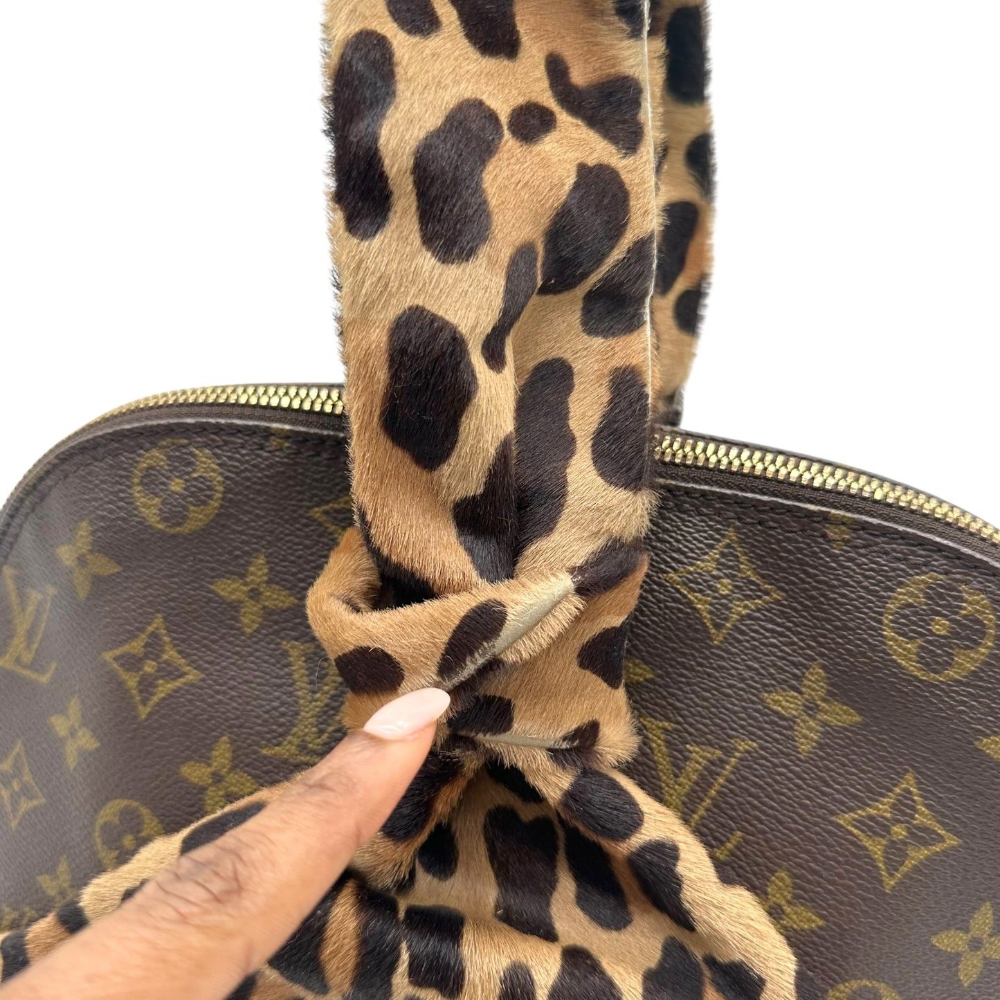Louis Vuitton x Alaïa 1996 Leopard Print Ponyhair Centenaire Alma Bag