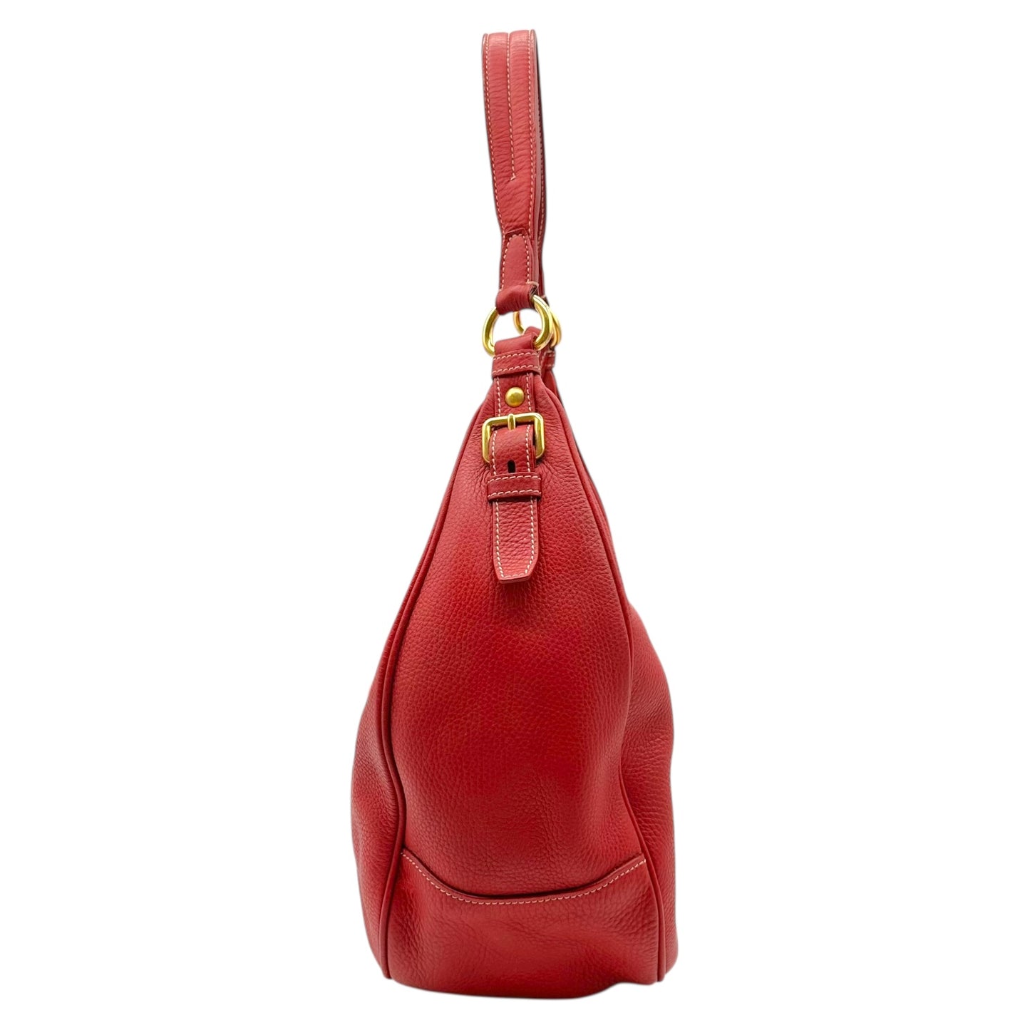 Prada Red Leather Crescent Hobo Shoulder Bag