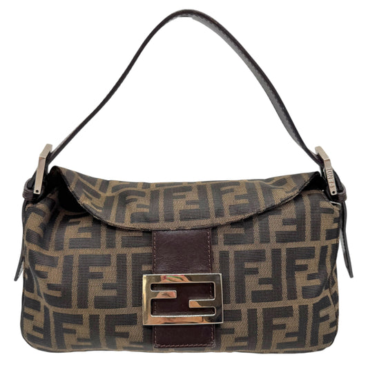 Fendi Brown Zucca Monogram Fold-Over Baguette Bag - Outfit Repeater