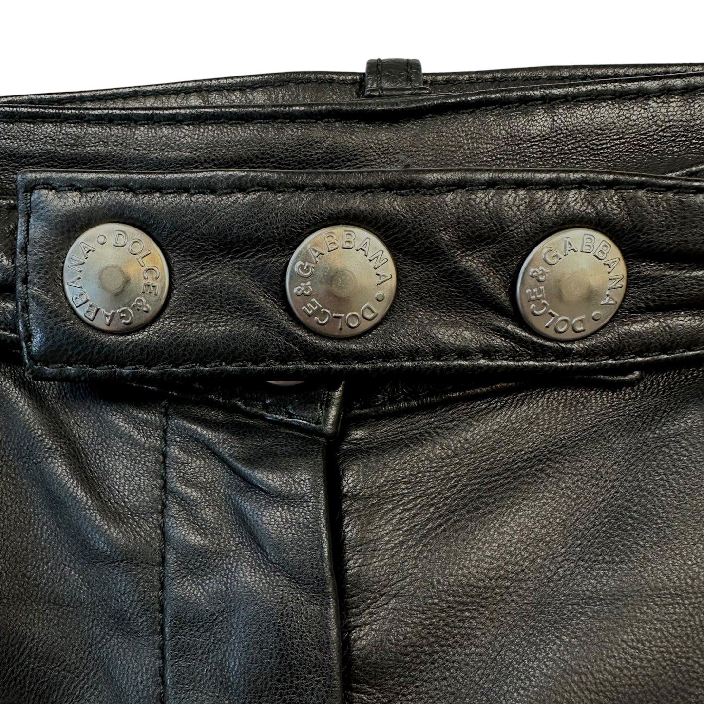 Dolce & Gabbana Belted Leather Pants