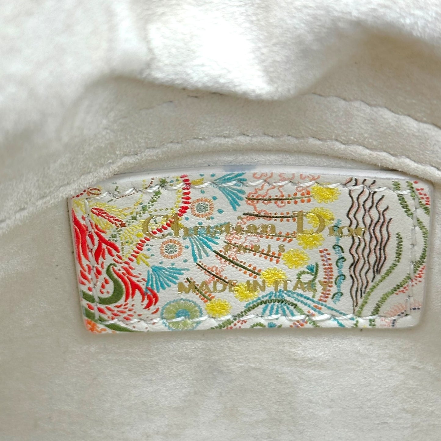 Christian Dior Micro Lady Dior Handbag Multicolor Ivory